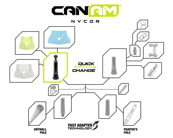 CanAm NyCor Handle - 8" Finisher - Toolriver Taping Tool Boutique - Handle Adapters - CanAm